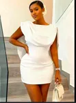 Alaia Cowl Drape Dress - 1