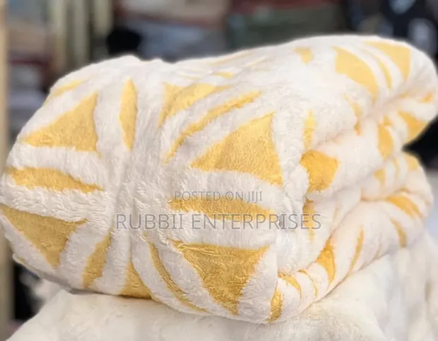Fleece Blanket Set - 3 Pieces (Yellow / Lilac) - 1