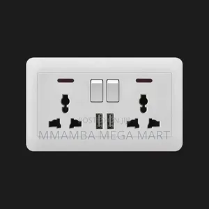 Multi Double Socket with USB - Grey, Black, Gold
