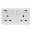 Multi Double Socket with USB - Grey, Black, Gold - 2