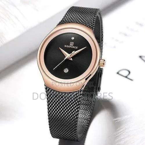 Naviforce Analog Mesh Strap Ladies Watch - Black/Gold - 1