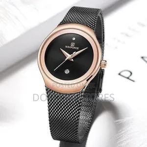 Naviforce Analog Mesh Strap Ladies Watch - Black/Gold