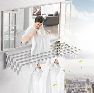 Wall-Mounted Retractable Clothes Drying Rack
