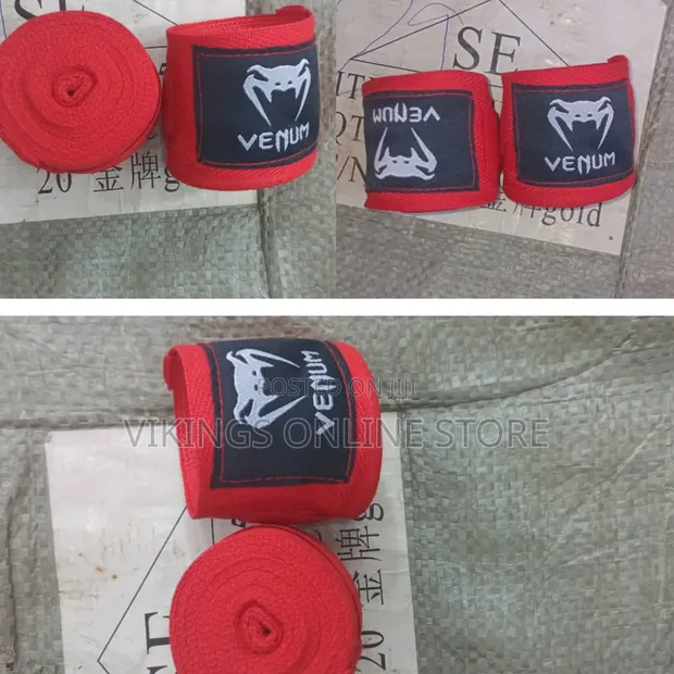 Red Venum Boxing Hand Wraps - 1