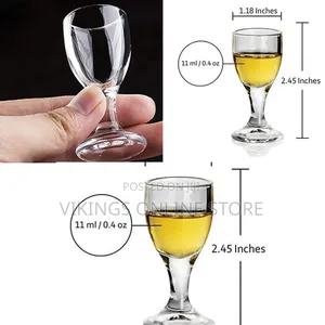 6 Mini Shot Glasses (11ml) with Stems