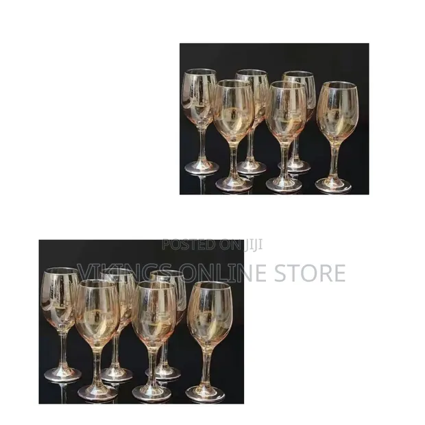 Set of 6 Gold-Tinted Lead-Free Juice and Wine Glasses - 1