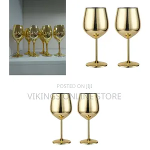 Elegant Metallic Gold Wine Glasses (Set of 6)