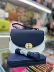 Black and White Textured Crossbody Bag - 2