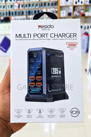 YESIDO YC119 205W GaN 10-Port Desktop Charger
