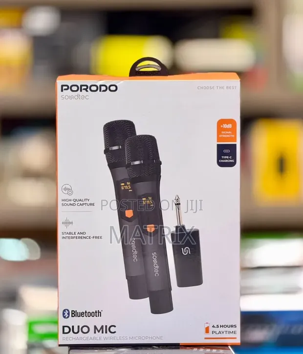 Porodo Soundtec Duo Rechargeable Wireless Microphones - 1