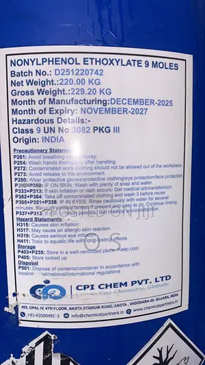 Nonylphenol Ethoxylate 9 (NP9) - Industrial Chemical