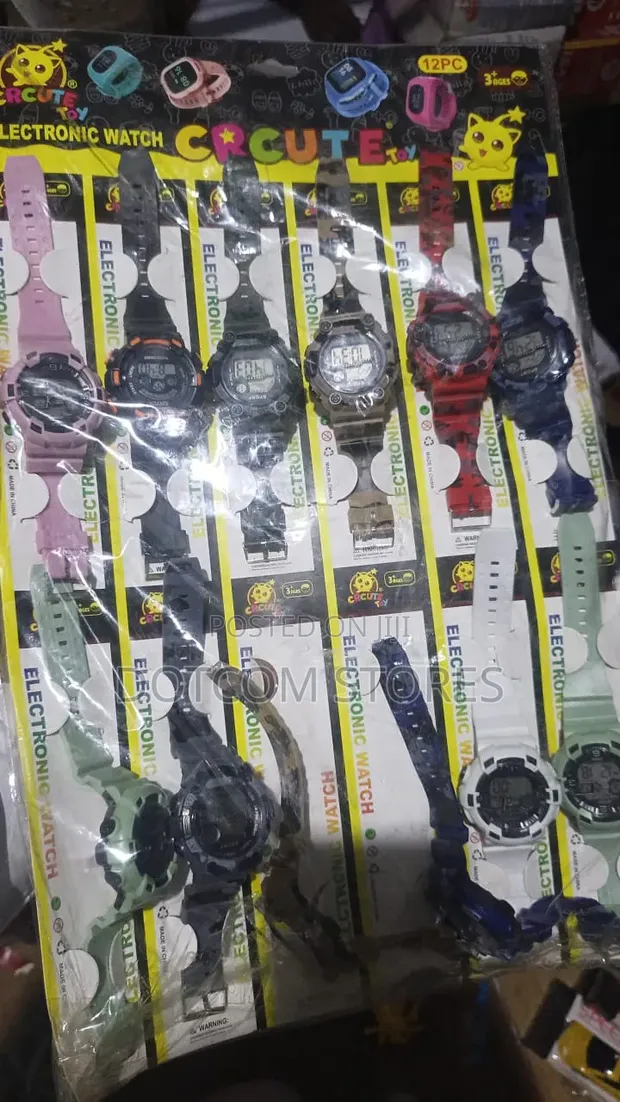 12pc Pack Assorted Kids' Digital Sports Watches - 1