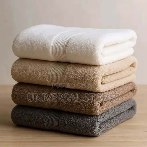 Premium Solid Cotton Bath and Hand Towel Set - 1