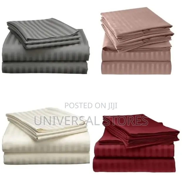 Stripped Pure Cotton Bedsheets - Multicolor - 1