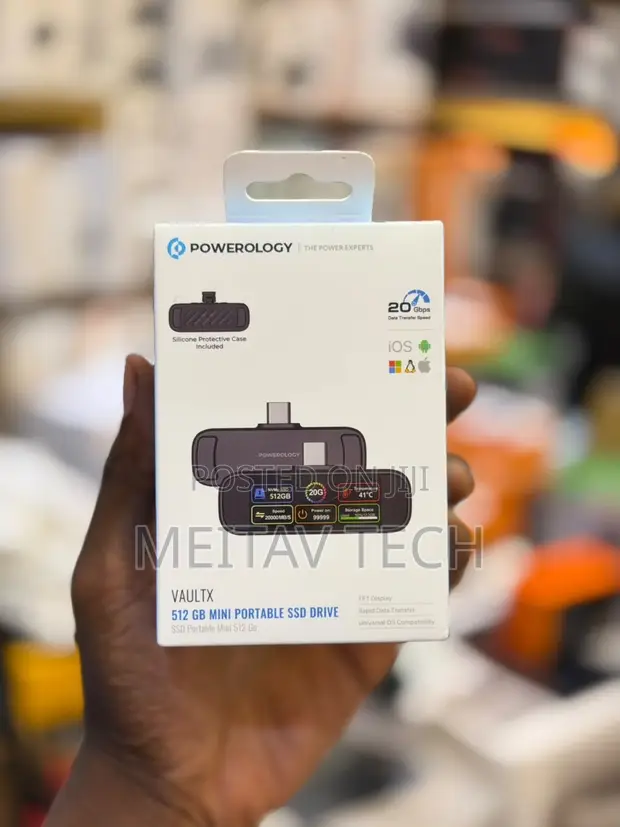 Powerology 512GB Mini Portable SSD Drive - 1