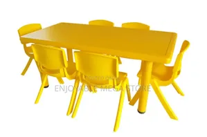Kids Plastic Table and Chairs Set - Yellow, Brand New
