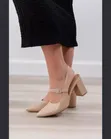 Black Block Heel Slingback with Ankle Buckle - Size 39-42 - 3