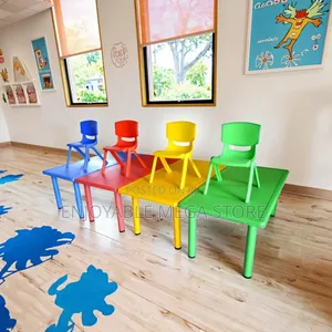 Brand New Plastic Kids Table and 6 Chairs Set