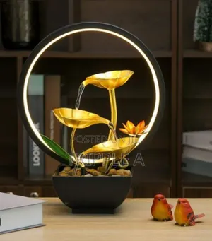 3-Tier Metallic Lotus Tabletop Water Fountain