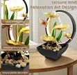 3-Tier Metallic Lotus Tabletop Water Fountain - 2