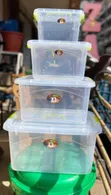 4 Sizes Clear Plastic Storage Boxes Set - 2