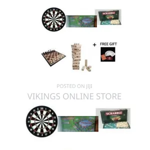 5-in-1 Board Games: Dart, Monopoly, Scrabble, Blocks, Chess