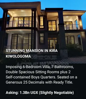 6 Bedroom Mansion for Sale in Kira Kiwologoma
