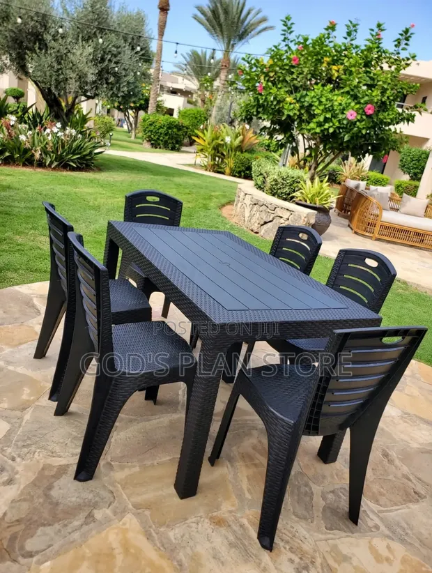 Premium Black Plastic Table and Chairs - 1