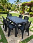 Premium Black Plastic Table and Chairs - 2