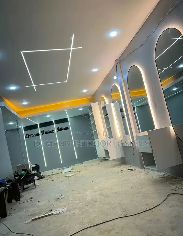 Saloon Mirrors and Ceiling Design Services - 1