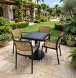 Central Stand Plastic Table and 4 Chairs - 2