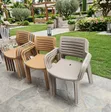 Cafe Slat Outdoor Black Plastic Chairs - 1