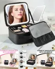 Smart Travel Makeup Bag with LED Mirror - 1