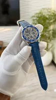 Omega Mechanical Watch - Blue Leather Band - 2