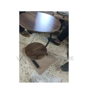 2-Piece Round Nesting Coffee Table Set - Dark Walnut