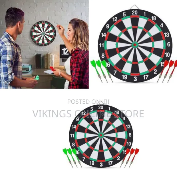 Classic Double-Sided Hanging Dartboard Set - 1