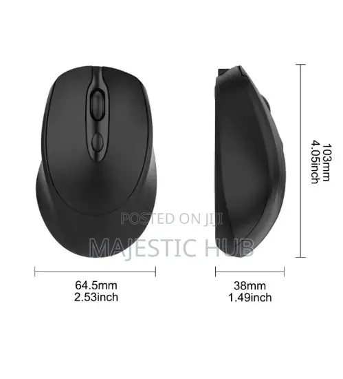 Rechargeable Wireless Mouse - 2.4G Bluetooth, Silent Click, USB-C - 1
