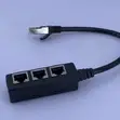 1-to-3 RJ45 Ethernet Splitter Adapter for Cat8/Cat7 Cables - 4