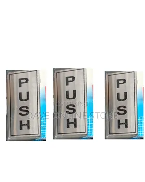 Silver 'PUSH' Door Sign Sticker