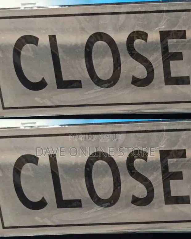 Silver-Colored Metal "CLOSE" Sign - 1