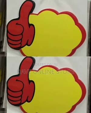 Yellow Burst Price Tag Card with Red Thumbs-Up