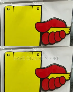 Yellow Promotional POP Price Tag Sign with Red Hand