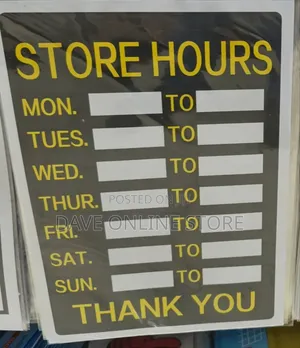 Blank Customizable Store Hours Sign