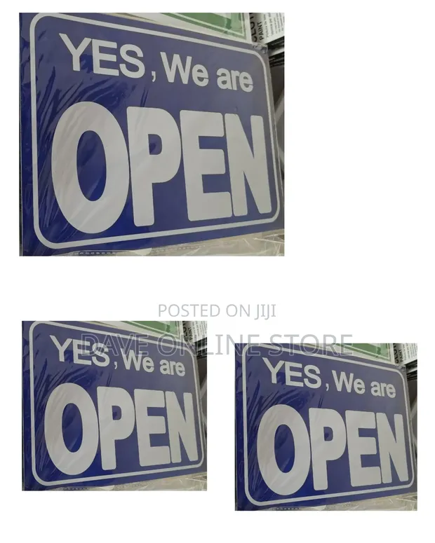 Brand New Blue 'YES, We Are OPEN' Store Sign - 1