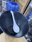 Black Ceramic Serving Dishes with Wooden Lids & Spoons - 2