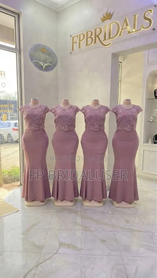 Orange Long Bridesmaids Dresses for Hire - 1