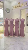 Orange Long Bridesmaids Dresses for Hire - 1