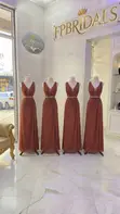 Orange Long Bridesmaids Dresses for Hire - 2