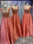 Orange Long Bridesmaids Dresses for Hire - 3