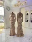 Evening Gold Dresses for Hire - 3